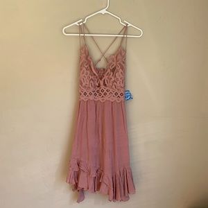 Free People Adella Slip Dress in Rose
